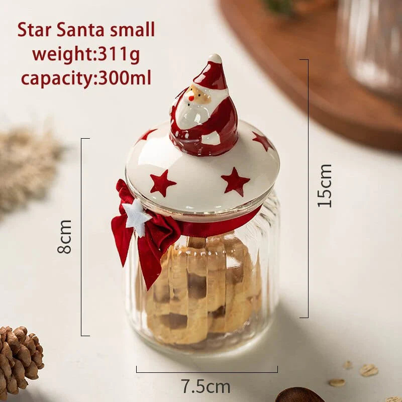 Glass candy storage jar