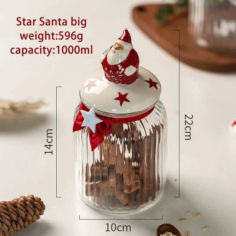 Glass candy storage jar