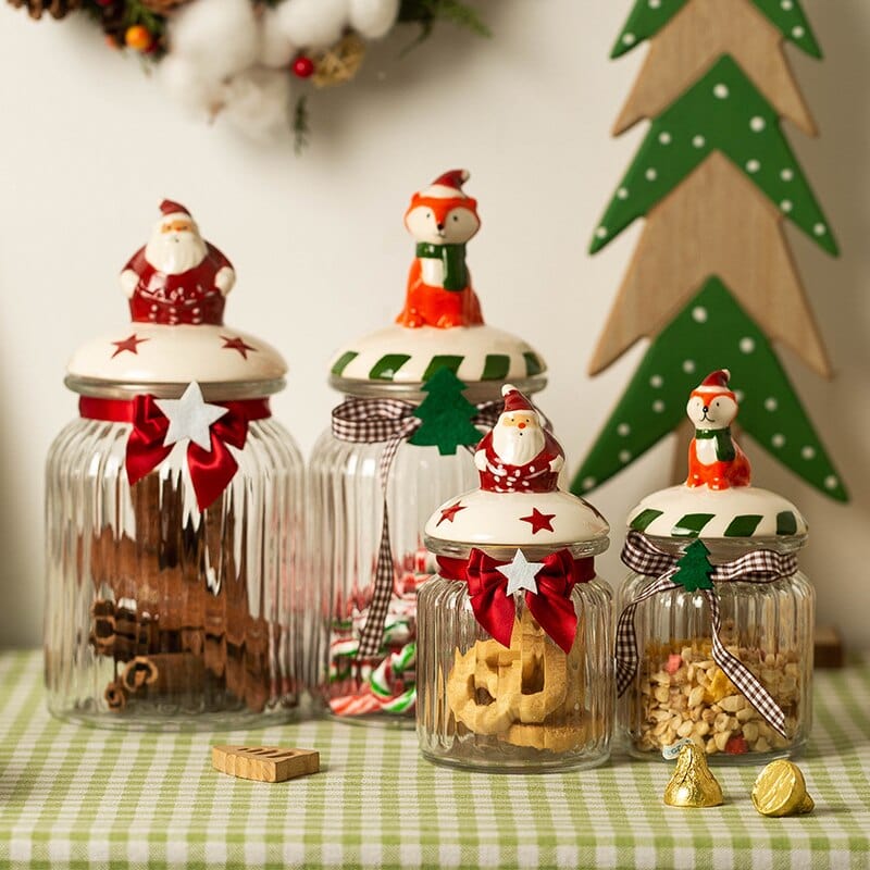 Glass candy storage jar