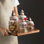 Glass candy storage jar