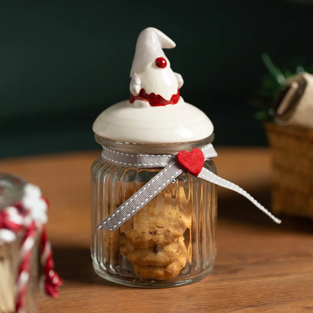Glass candy storage jar