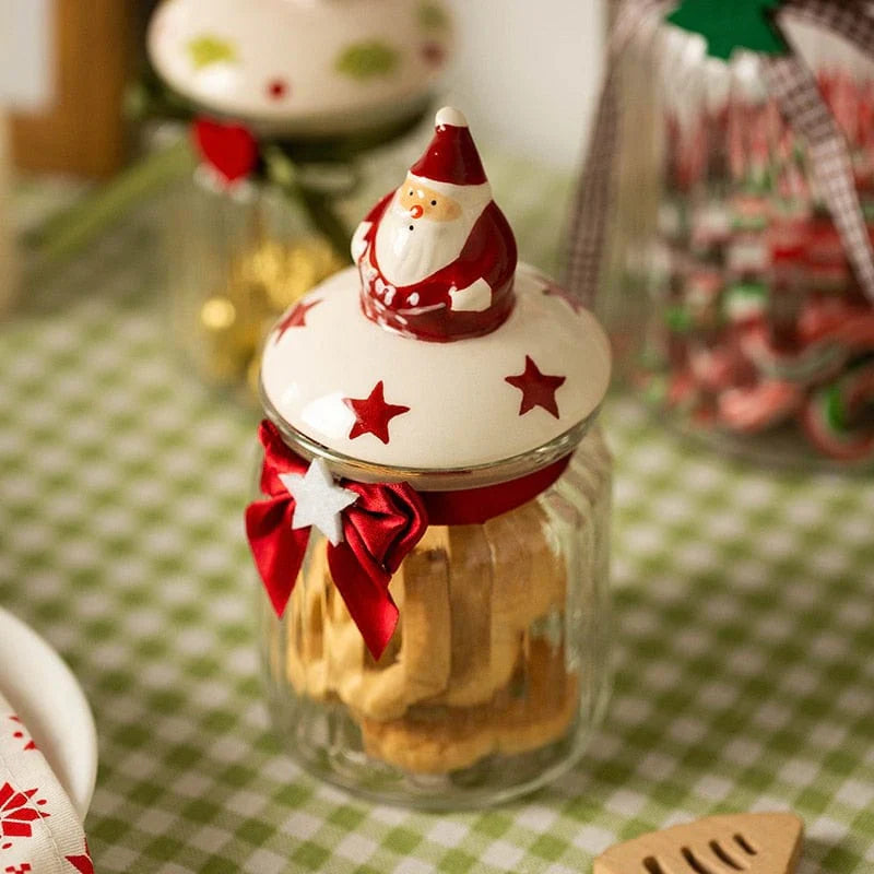 Glass candy storage jar