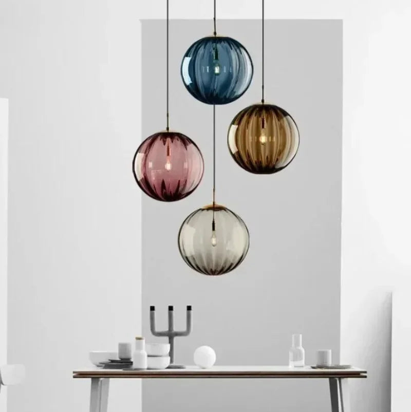 Modern Glass Ceiling Lamp with Integrated LED Lighting