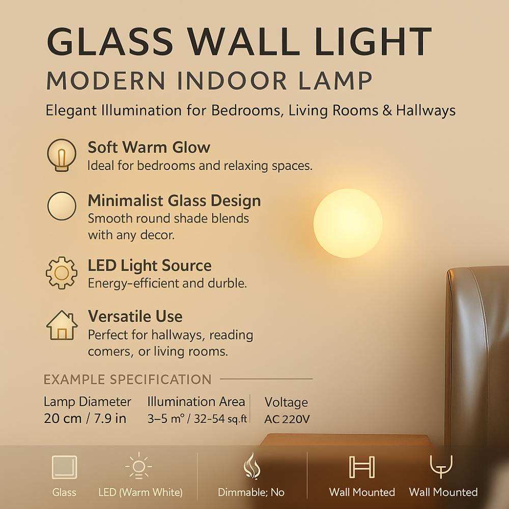 Glass Wall Light Modern Indoor Lamp