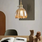Elegant Glass Hanging Lamp in Flower Shape