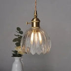 Elegant Glass Hanging Lamp in Flower Shape