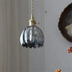 Elegant Glass Hanging Lamp in Flower Shape