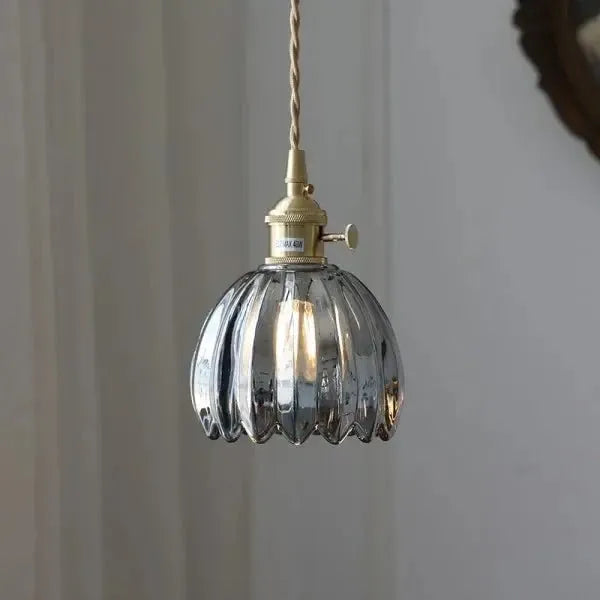 Elegant Glass Hanging Lamp in Flower Shape