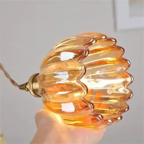 Elegant Glass Hanging Lamp in Flower Shape