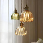 Elegant Glass Hanging Lamp in Flower Shape
