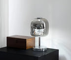 Gleam Glass Table Lamp – Smoky Grey USB-Powered Dimmable LED Light for Bedroom & Desk