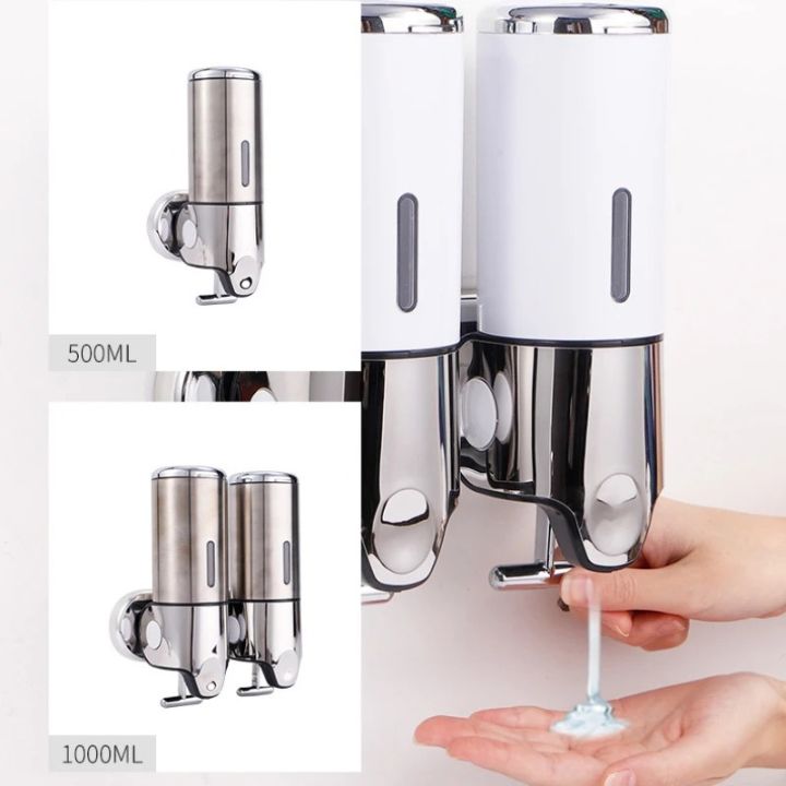 GlitzyLather | Wall-mounted soap dispenser made of stainless steel silver