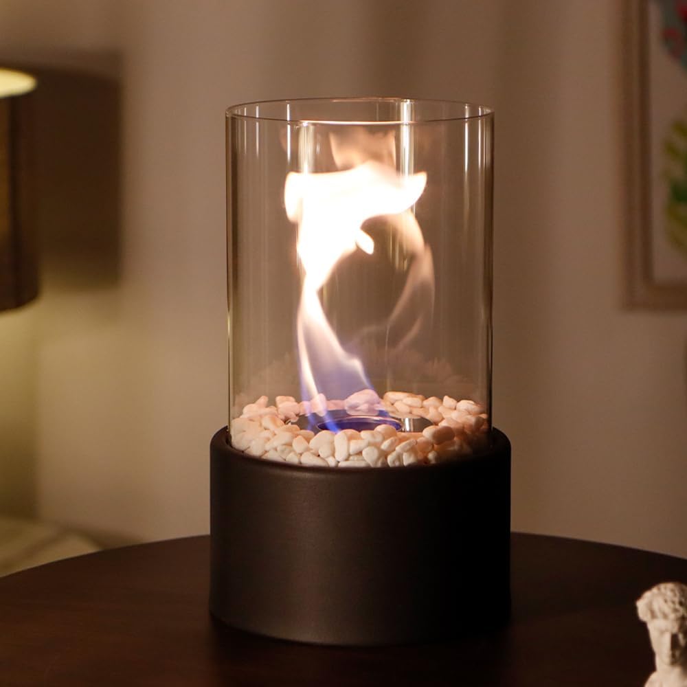 GlowEdge Smoke-Free Bio Fireplace in Glass for Table and Indoor