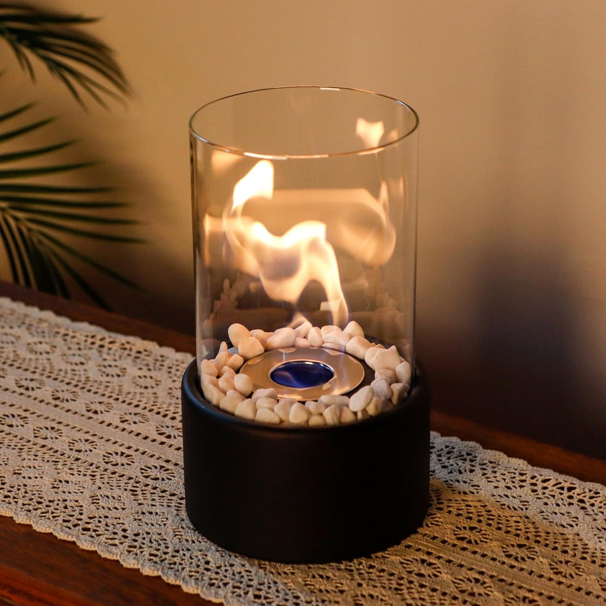 GlowEdge Smoke-Free Bio Fireplace in Glass for Table and Indoor