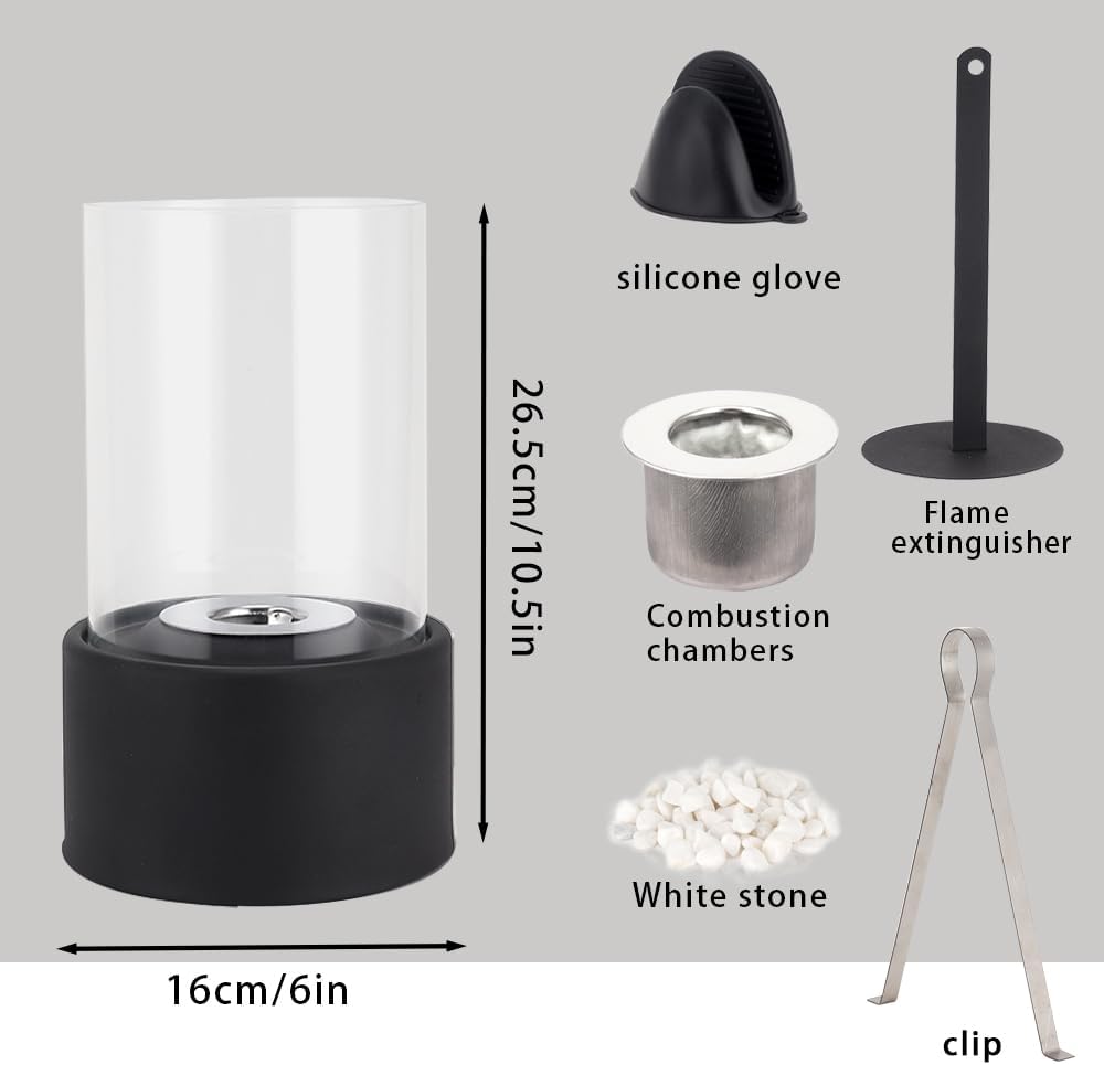 GlowEdge Smoke-Free Bio Fireplace in Glass for Table and Indoor