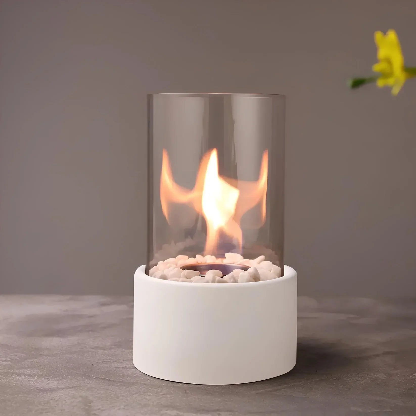 GlowEdge Smoke-Free Bio Fireplace in Glass for Table and Indoor