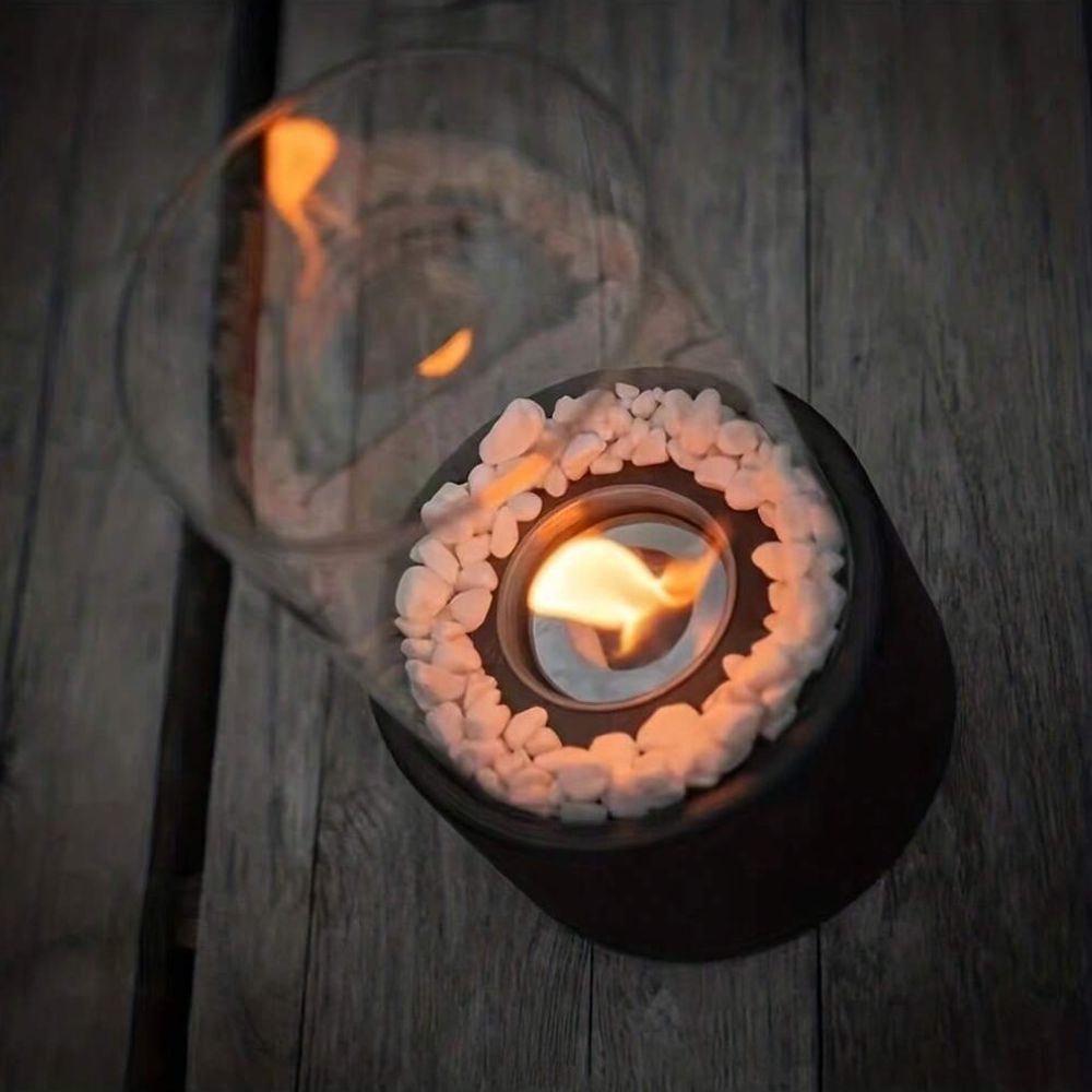 GlowEdge Smoke-Free Bio Fireplace in Glass for Table and Indoor