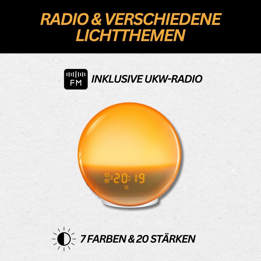 Natural Radio Alarm Clocks with Wake-up Light - GlowRise