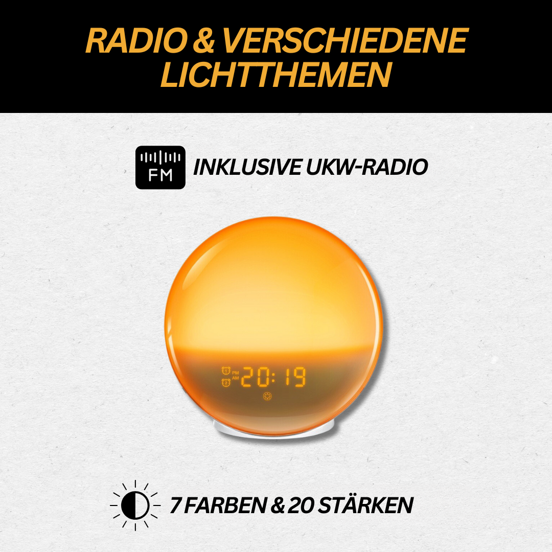 Natural Radio Alarm Clocks with Wake-up Light - GlowRise