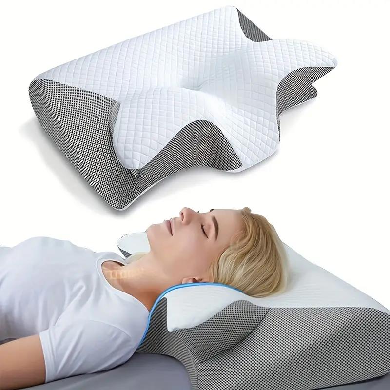 SleepEase Butterfly Memory Foam Pillow – Ergonomic Support for Side and Back Sleepers