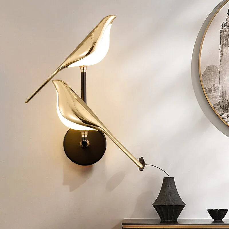 Gold Birds Wall Light