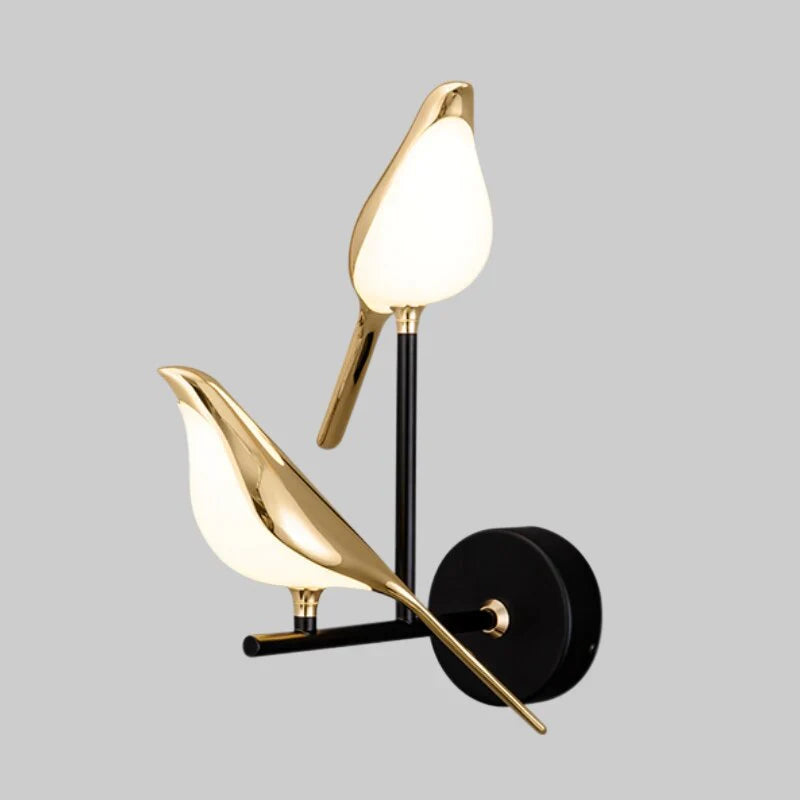 Gold Birds Wall Light