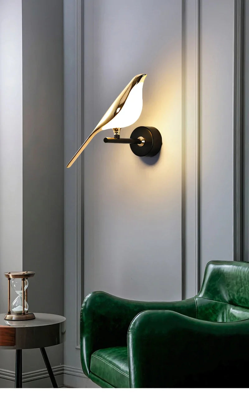 Gold Birds Wall Light