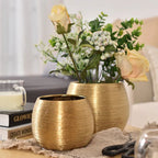Gold-coated flower pot