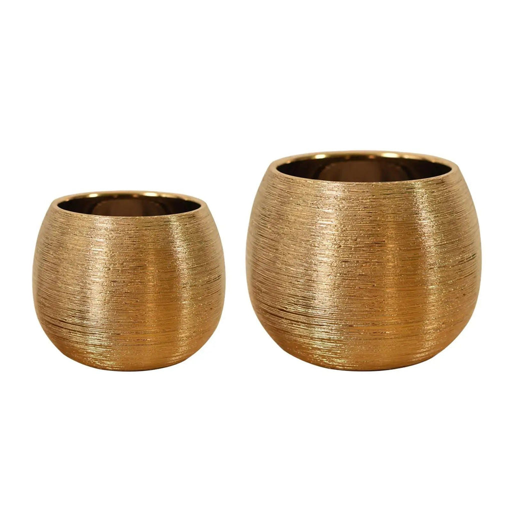 Gold-coated flower pot