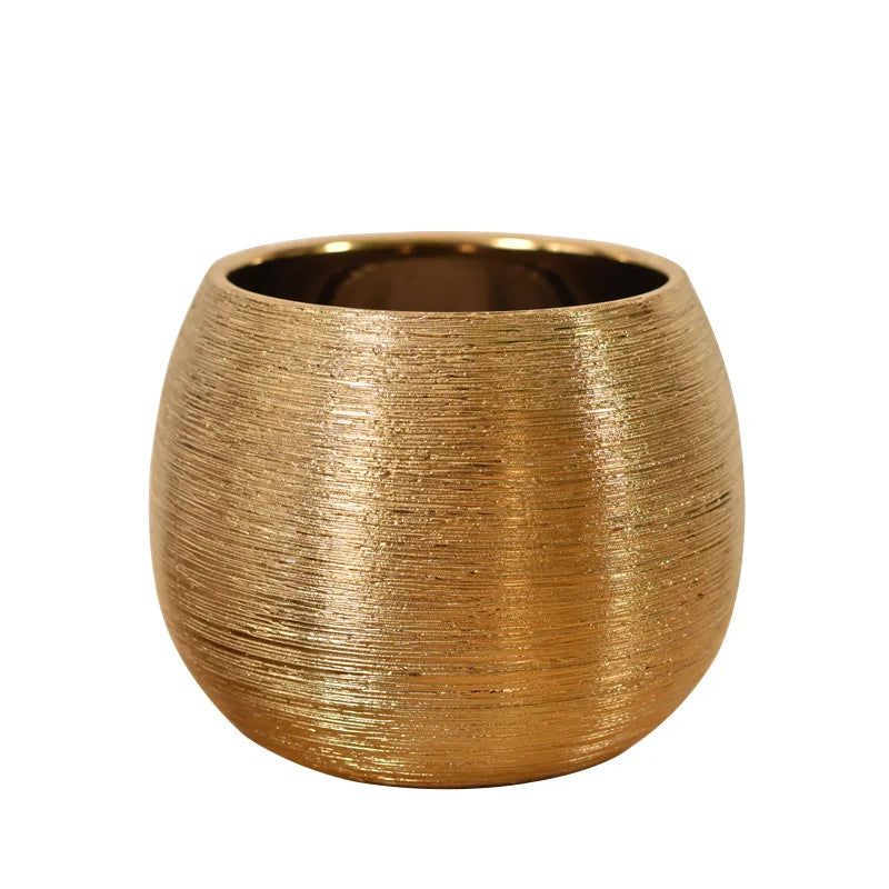 Gold-coated flower pot