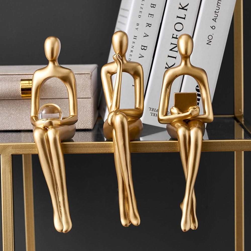 GoldenMuse Gold Abstract Resin Figurine Decor