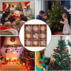 Golden Christmas Baubles Set | Plastic Christmas Ornaments