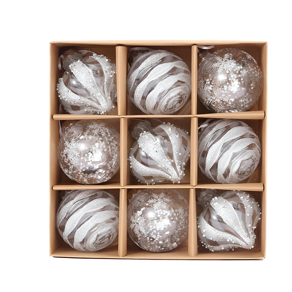 Golden Christmas Baubles Set | Plastic Christmas Ornaments