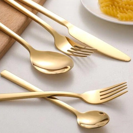 Golden Cutlery Set 30-piece | Elegant Stainless Steel Cutlery
