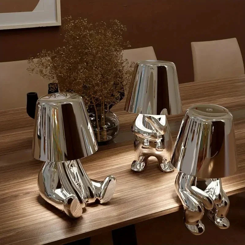 Modern LED table lamp in sculpture design – Decorative statue lamp for living room