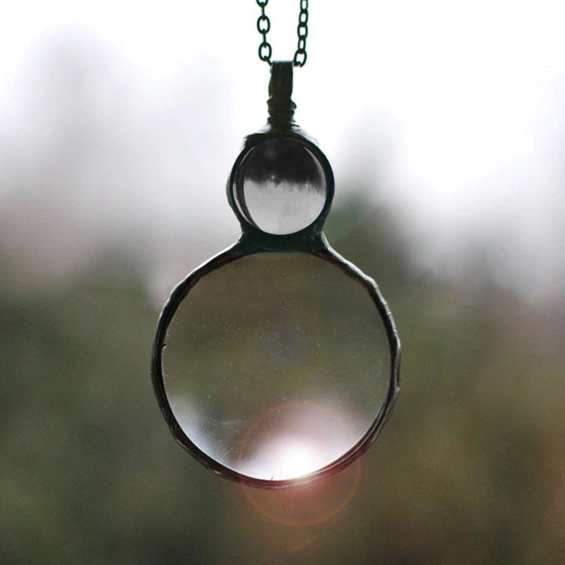 Elegant Necklace with Magnifying Pendant
