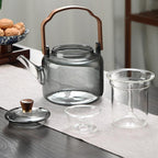 Grijzen Teapot | Wood-Glass Tea Brewer 1L for Tea Lovers