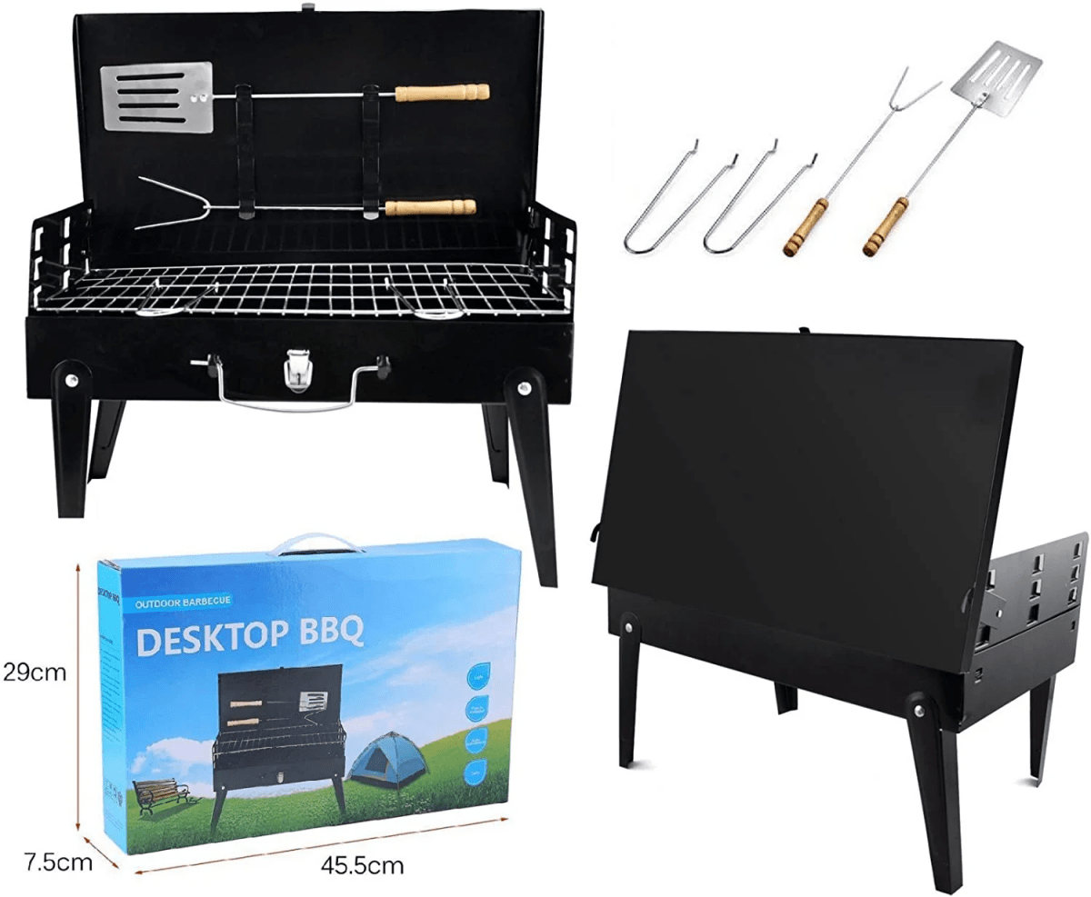 Folding Steel Grill for Mobile BBQ & Spontaneous Grilling Fun