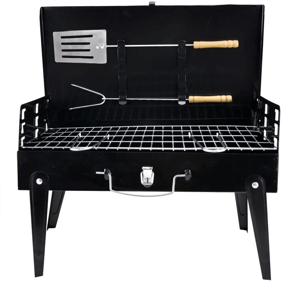 Folding Steel Grill for Mobile BBQ & Spontaneous Grilling Fun