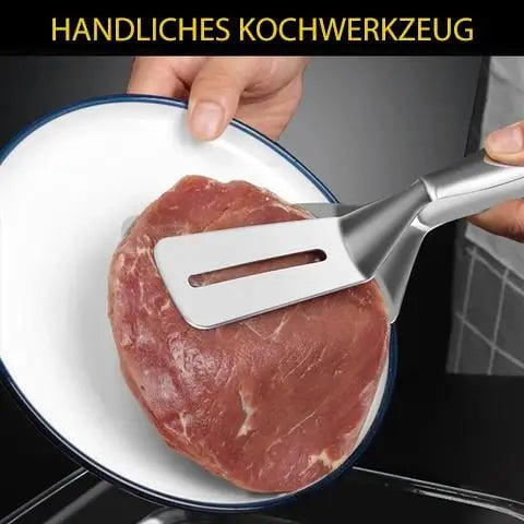 Grill tongs made of stainless steel – 2-in-1 spatula & gripping tongs