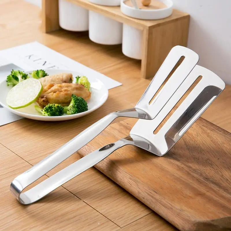 Grill tongs made of stainless steel – 2-in-1 spatula & gripping tongs