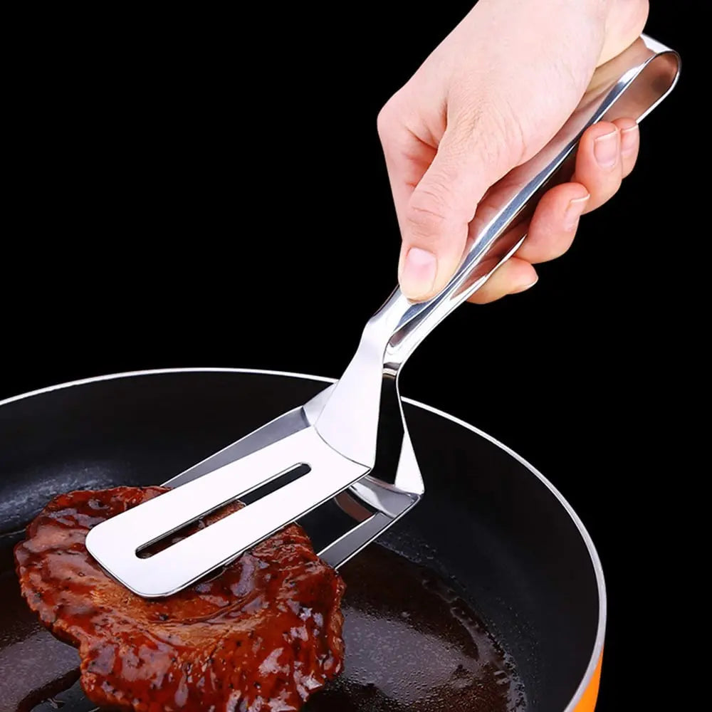 Grill tongs made of stainless steel – 2-in-1 spatula & gripping tongs