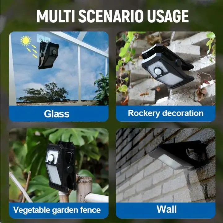 Large Solar LED Outdoor Lamp – With Clip & Motion Sensor