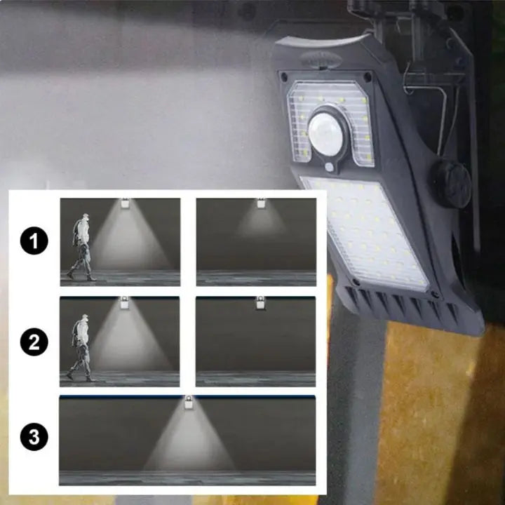 Large Solar LED Outdoor Lamp – With Clip & Motion Sensor
