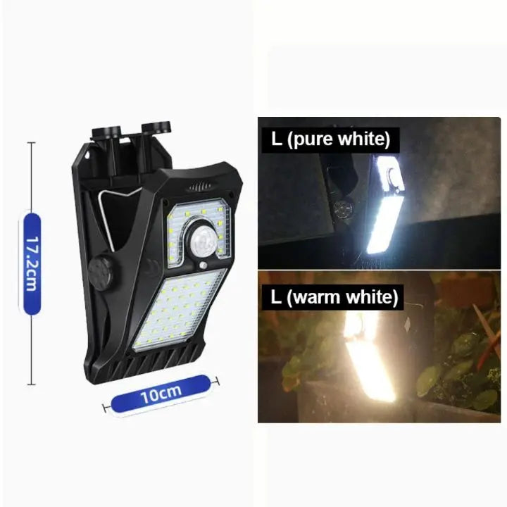 Large Solar LED Outdoor Lamp – With Clip & Motion Sensor