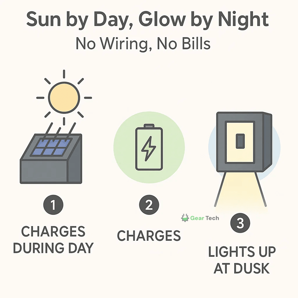Wireless LED Solar Wall Lights - Outdoor Garden Lighting for Pathways & Patios, Energy-Efficient & Weather-Resistant