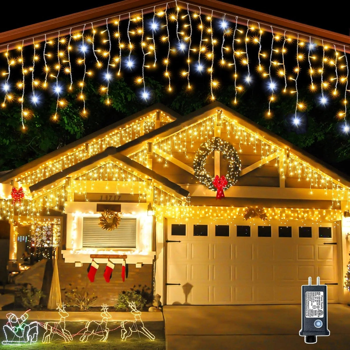 GlowCurtain LED String Lights | Outdoor Lighting for Parties | Warm White | Perfect Decoration for Events