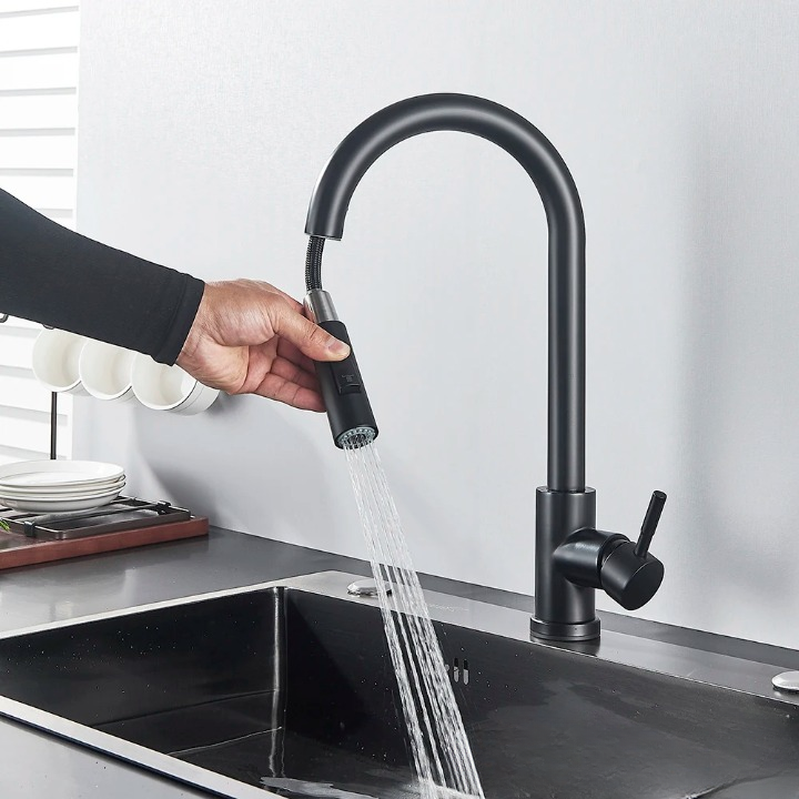 SmartTouch | Kitchen Faucet with Touch Sensor and Pull-Out Spray Head – Brushed Nickel