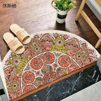 Bohemian non-slip semicircular doormat