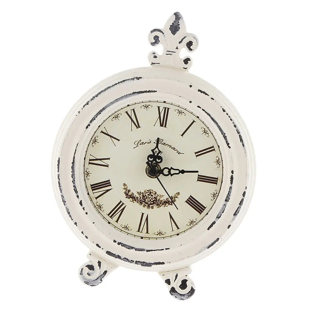 Vintage Wooden Style Table Clock with Alarm